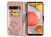 Klavertje Bloemen Bookcase Samsung Galaxy A42 - Rosé Goud