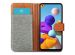 iMoshion Luxe Canvas Bookcase Samsung Galaxy A21s - Grijs