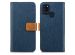 iMoshion Luxe Canvas Bookcase Samsung Galaxy A21s - Donkerblauw