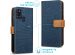 iMoshion Luxe Canvas Bookcase Samsung Galaxy A21s - Donkerblauw