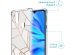 iMoshion Design hoesje met koord Huawei P30 Lite - Grafisch Koper - Wit / Goud