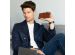 Selencia Echt Lederen Bookcase Samsung Galaxy M31 - Lichtbruin