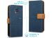 iMoshion Luxe Canvas Bookcase Galaxy S5 (Plus) / Neo - Donkerblauw