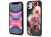 iMoshion Design hoesje iPhone 11 - Bloem - Roze / Zwart
