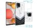 iMoshion Design hoesje Samsung Galaxy A42 - Marmer - Wit / Zwart