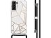 iMoshion Design hoesje met koord voor Samsung Galaxy S21 Plus - Grafisch Koper - Wit / Goud