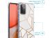 iMoshion Design hoesje met koord voor Samsung Galaxy A72 - Grafisch Koper - Wit / Goud