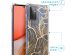 iMoshion Design hoesje met koord voor Samsung Galaxy A72 - Bladeren - Goud / Transparant