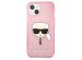 Karl Lagerfeld Karl's Head Silicone Backcover Glitter iPhone 13 Mini - Transparant Roze
