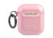 Karl Lagerfeld Karl's Head Silicone Glitter Case Apple AirPods 1 / 2 - Roze