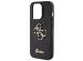 Guess 4G Metal Logo Glitter Backcover iPhone 15 Pro - Zwart