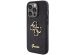 Guess 4G Metal Logo Glitter Backcover iPhone 15 Pro - Zwart