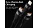 Baseus Flash Series 2 - 3-in-1 snellaadkabel - USB-C naar USB-C / Lightning / Micro-USB - 100 Watt - 1,5 meter - Zwart