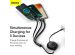 Baseus Bright Mirror 2 Series 3-in-1 oprolbare snellaadkabel - USB-C naar USB-C / Lightning / Micro USB - 100 Watt - Zwart