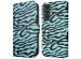 iMoshion Design Bookcase Samsung Galaxy S21 FE - Black Blue Stripes