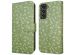 iMoshion Design Bookcase Samsung Galaxy S21 FE - Green Flowers