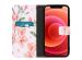 iMoshion Design Softcase Bookcase iPhone 12 Mini - Bloem - Roze