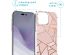 iMoshion Design hoesje met koord iPhone 14 Pro Max - Grafisch Koper - Roze / Goud