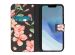 iMoshion Design Softcase Bookcase iPhone 14 - Blossom Watercolor Black