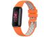 iMoshion Siliconen sport bandje Fitbit Luxe - Oranje/Grijs