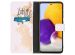 iMoshion Design Softcase Bookcase Galaxy A72 - Let's Go Travel White