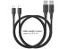 iMoshion 2 pack USB-C naar USB kabel - Gevlochten textiel - 3 meter - Zwart