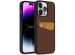 Accezz Premium Leather Card Slot Backcover iPhone 14 Pro Max - Bruin