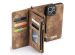 CaseMe Luxe Lederen 2 in 1 Portemonnee Bookcase iPhone 14 - Bruin