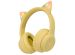 iMoshion Kids LED Light Cat Ear Bluetooth Headphones - Kinder koptelefoon - Draadloze koptelefoon + AUX kabel - Geel