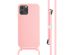 iMoshion Siliconen hoesje met koord iPhone 12 (Pro) - Roze