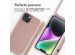 iMoshion Siliconen hoesje met koord iPhone 14 - Sand Pink