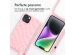 iMoshion Siliconen design hoesje met koord iPhone 14 - Retro Pink