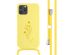 iMoshion Siliconen design hoesje met koord iPhone 12 (Pro) - Flower Yellow