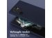 Selencia Siliconen hoesje met afneembaar koord Samsung Galaxy S22 Ultra - Donkerblauw