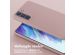 Selencia Siliconen hoesje met afneembaar koord Samsung Galaxy S21 FE - Sand Pink