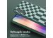 Selencia Siliconen design hoesje met afneembaar koord Samsung Galaxy A54 (5G) - Irregular Check Green