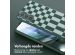 Selencia Siliconen design hoesje met afneembaar koord Samsung Galaxy S21 - Irregular Check Green