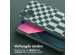 Selencia Siliconen design hoesje met afneembaar koord iPhone 13 - Irregular Check Green