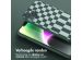 Selencia Siliconen design hoesje met afneembaar koord iPhone 14 Plus - Irregular Check Green