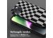 Selencia Siliconen design hoesje met afneembaar koord iPhone 14 - Irregular Check Black