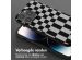 Selencia Siliconen design hoesje met afneembaar koord iPhone 14 Pro Max - Irregular Check Black
