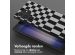 Selencia Siliconen design hoesje met afneembaar koord Samsung Galaxy S23 Ultra - Irregular Check Black