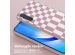 Selencia Siliconen design hoesje met afneembaar koord Samsung Galaxy A34 (5G) - Irregular Check Sand Pink