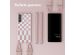 Selencia Siliconen design hoesje met afneembaar koord Samsung Galaxy S21 FE - Irregular Check Sand Pink