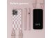 Selencia Siliconen design hoesje met afneembaar koord iPhone 13 Pro - Irregular Check Sand Pink