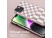 Selencia Siliconen design hoesje met afneembaar koord iPhone 14 - Irregular Check Sand Pink