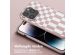Selencia Siliconen design hoesje met afneembaar koord iPhone 14 Pro - Irregular Check Sand Pink