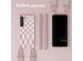 Selencia Siliconen design hoesje met afneembaar koord Samsung Galaxy S23 - Irregular Check Sand Pink