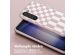 Selencia Siliconen design hoesje met afneembaar koord Samsung Galaxy S23 - Irregular Check Sand Pink