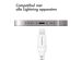 iMoshion Lightning naar USB-C kabel - Non-MFi - Gevlochten textiel - 0,25 meter - Wit